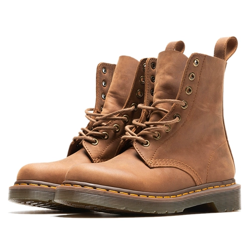 Martens, коричневые дышащие демисезонные короткие сапоги в английском стиле для путешествий подходит для мужчин и женщин, в британском стиле, из натуральной кожи
