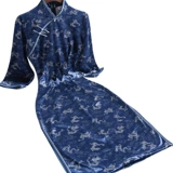 Бархатное демисезонное ципао, элегантное ретро платье, 2020 года, китайский стиль, длина миди