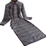 Зимнее ципао, приталенное шерстяное легкое платье, увеличенная толщина, китайский стиль