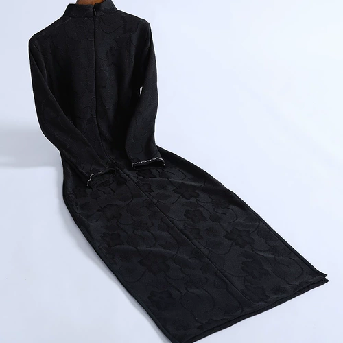 Ципао, ретро платье с рукавами, приталенная юбка, 2020 года, китайский стиль