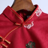 Ципао, длинное ретро красное платье, 2020 года, китайский стиль, осеннее, средней длины