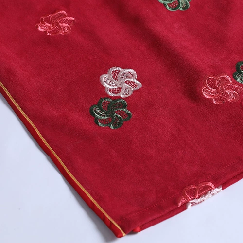 Ципао, длинное ретро красное платье, 2020 года, китайский стиль, осеннее, средней длины