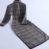 Зимнее ципао, приталенное шерстяное легкое платье, увеличенная толщина, китайский стиль