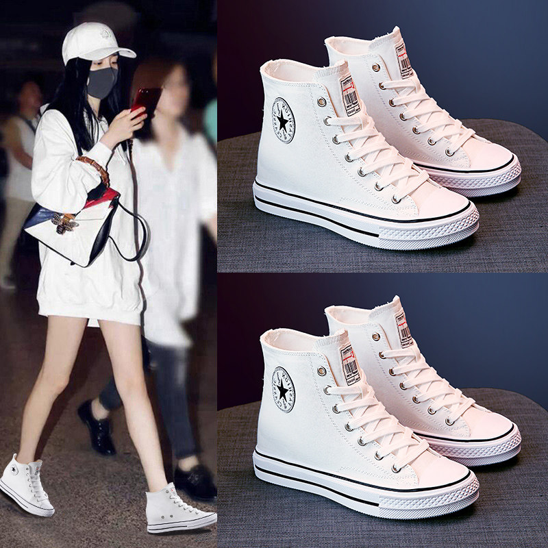 Inside heightening high cylinder sails shoes women 2022 new fall spring autumn 100 hitch students casual flat bottom single shoe plate shoe tide