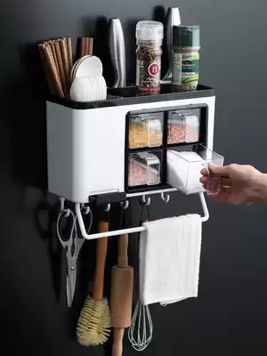 Multifunctional seasoning box storage rack seasoning bottle storage layer rack seasoning tank storage box condiment kitchen supplies set