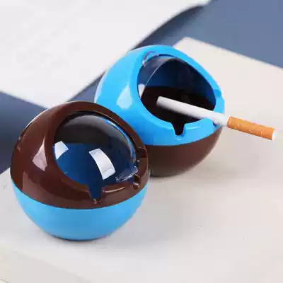 New European-style creative plastic ashtray Household with lid sealed drop-proof living room ashtray car with cover windproof