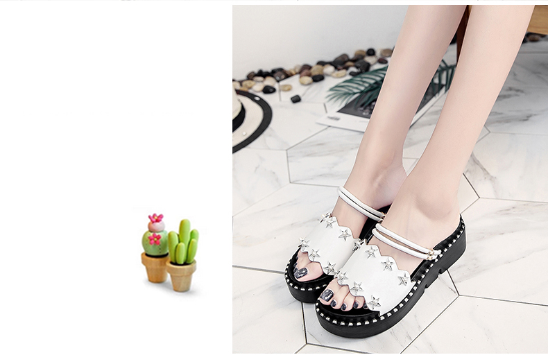 Hàn quốc phiên bản của chic hai mang dép và dép nữ Harajuku phong cách 2018 mùa hè phong cách mới với dép thời trang mang giày của phụ nữ