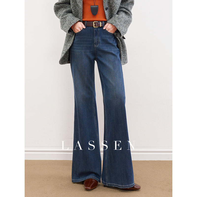 Lassen【Supermodel Denim】Four-Way Stretch Blue Jeans for Women 2026 Spring Slim Fit Straight-Leg Flared Pants Lassen【Supermodel Denim】Four-Way Stretch Blue Jeans for Women 2026 Spring Slim Fit Straight-Leg Flared Pants