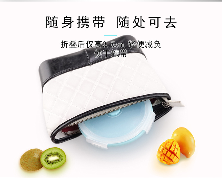 Du lịch gấp hộp ăn trưa silicone hộp ăn trưa ngoài trời hộp ăn trưa trái cây tươi bộ đồ ăn cầm tay đặt nhiệt độ cao - Hộp cơm điện sưởi ấm bình đựng cơm giữ nhiệt