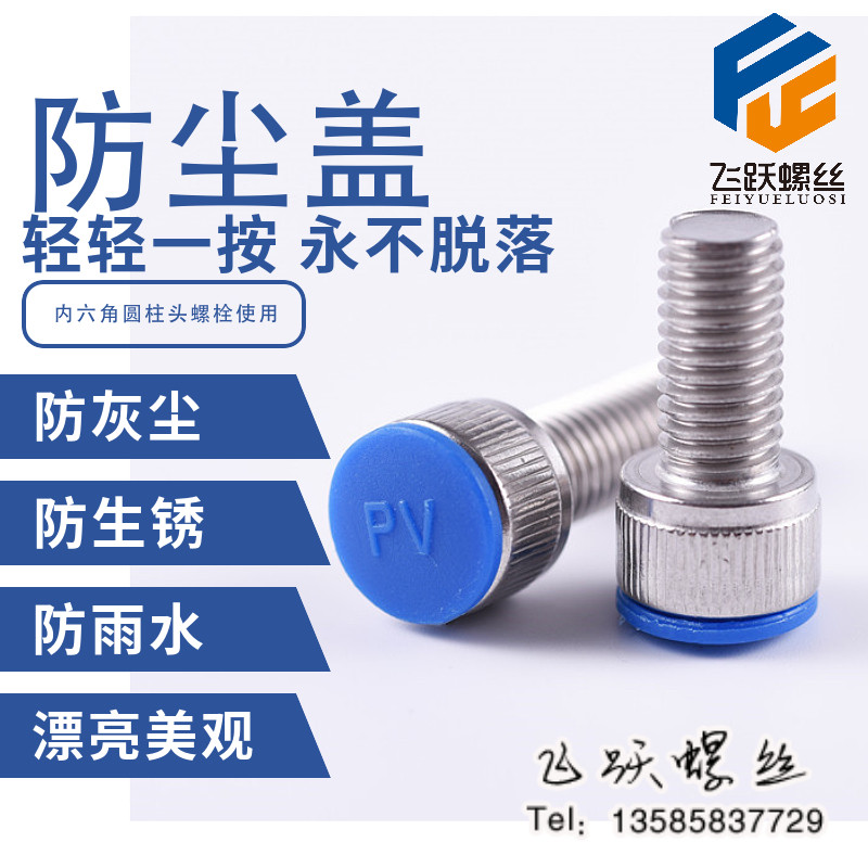 Nylon Hexagon socket head Cap Plastic waterproof cap antirust protective cap Dust cap Hexagon socket head cap screw special blue