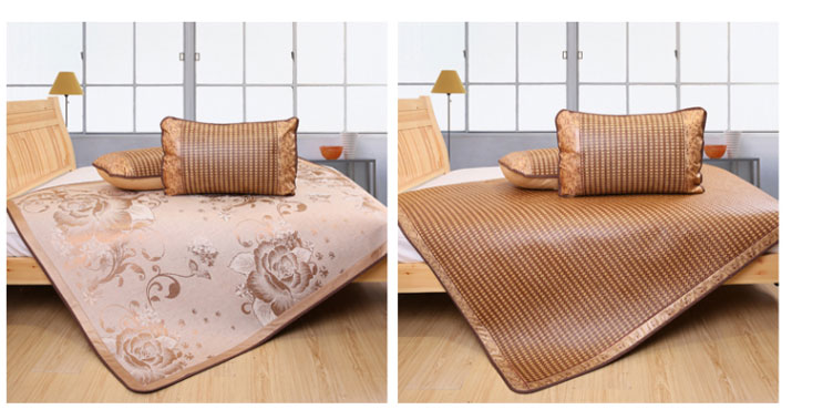 2 m lụa ghế giường 1.8m mat mây băng ba mảnh 1,5m hai mặt thảm mat mùa hè có thể gập lại 1,2 triệu đơn - Thảm mùa hè chiếu tre cao cấp