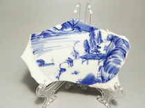 Qing Dynasty Kangxi beautiful landscape figure porcelain painting work fetal color Glaze Water first-class porcelain specimen