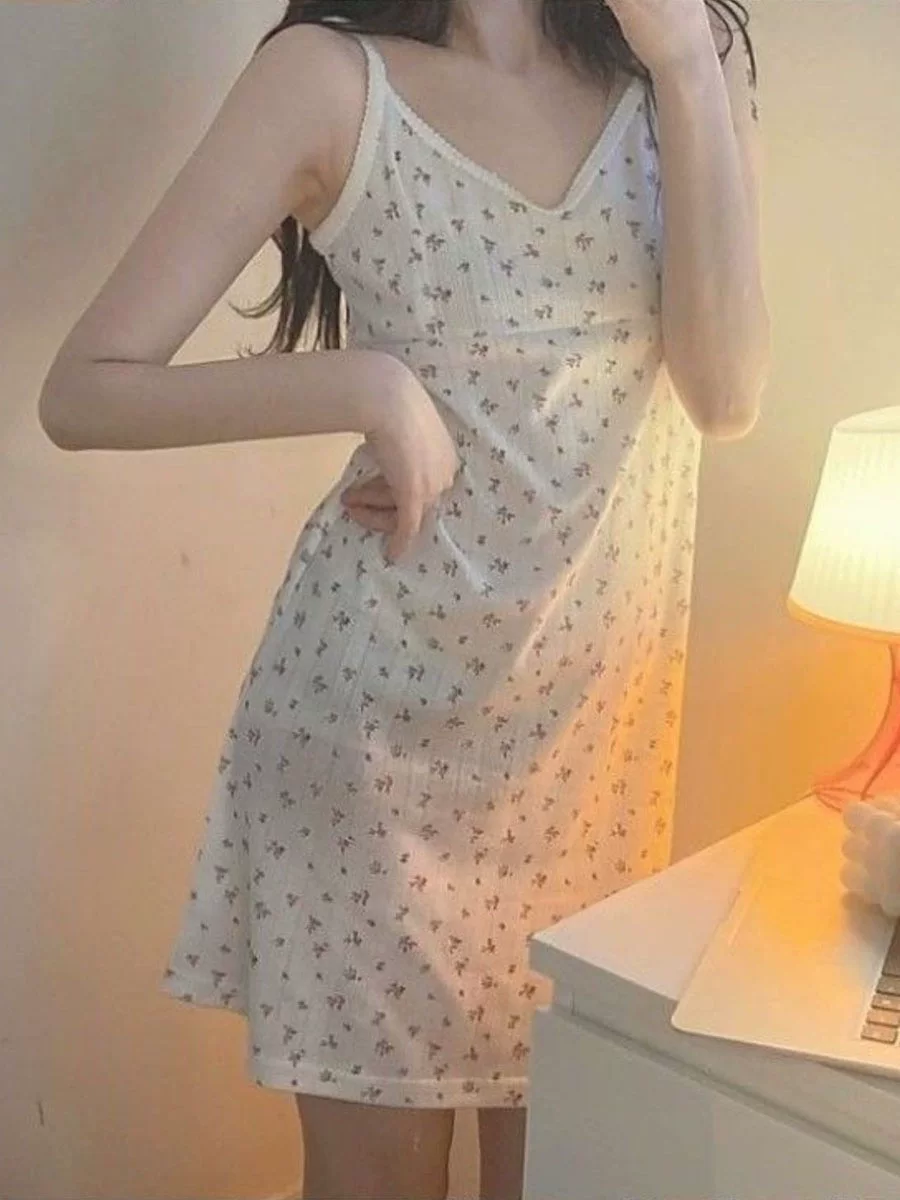 Пижама для студентов, sexy летняя юбка, тонкое милое платье, цветочный принт, цветущий, интернет-знаменитость