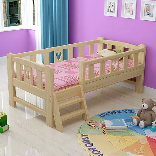 Кроватка для мальчиков из натурального дерева, детское ограждение для приставной кровати для принцессы