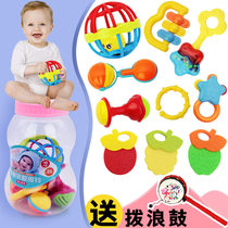 Baby hand rocking bell can bite with 0-3-6-9-month-old baby gripping training Early education Puzzle Toy Hands Catch 8