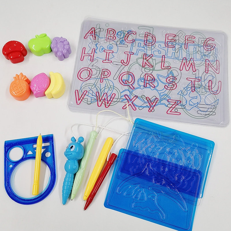 Magnetic pen drawing board pen writing board accessories digital ocean template animal fruit and vegetable stamp drawing board music lighting