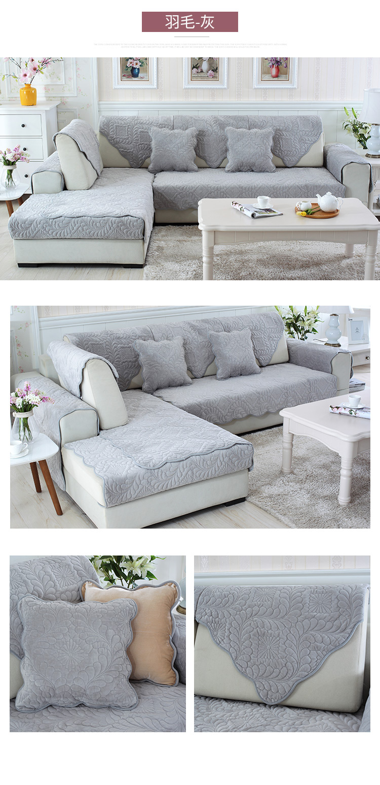 Plush sofa đệm sofa vải đệm Continental trượt flannel khăn Four Seasons sofa bìa đặt tối giản hiện đại mùa đông - Ghế đệm / đệm Sofa mẫu đệm ghế sofa gỗ