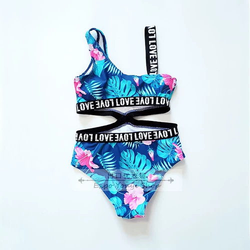 Съемные вставки в бюстгальтер, купальник с буквами, 7-16 лет, в цветочек