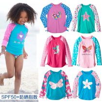 Spot girl long sleeve sunscreen swimsuit Canadian brand original single ultra-fine weft knitted Bromel fabric UPF50 sunscreen