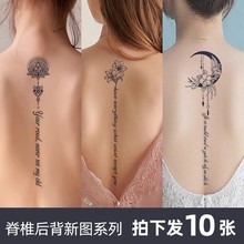 10 Herbal Tattoo Stickers Waterproof Women's Durable Back English Letter Semi Permanent Advanced Sexy Simulation Tattoo