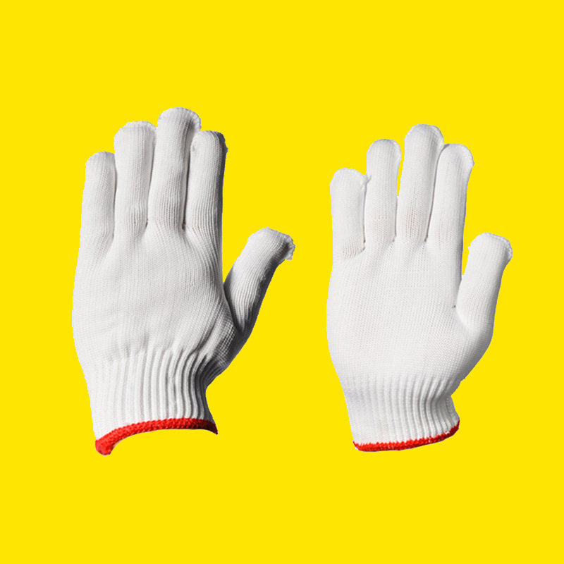 Working Cotton Thread Gloves Wholesale Labor Protection Gloves White Cotton Yarn Gloves Repair Cart Gloves Wear Resistant Anti Slip Thickening