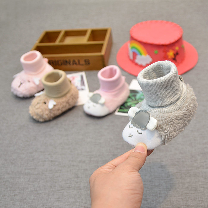 Winter 0-1 year old male baby walker shoes 0-6-12 months Soft bottom snow ground warm plus suede Sox shoes baby girl shoes