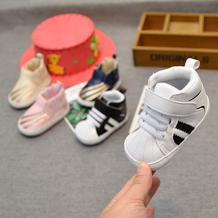 Spring autumn 0-1 year old male and female baby walking shoes 0-6-12 months baby shoes soft cloth bottom breathable indoor 9 single shoes new