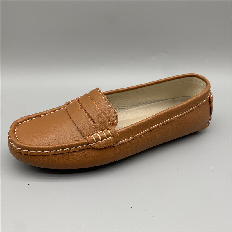 Foreign trade tail list clearance single shoes women's leather flat beanie shoes soft bottom all-match loafers