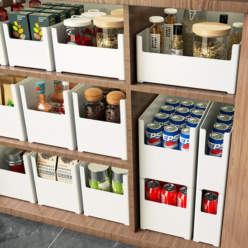 Kitchen Containing Box Integral Cabinet Cosmetics Tabletop Finishing Box Shelve storage box Dormitory Face Mask Containing basket