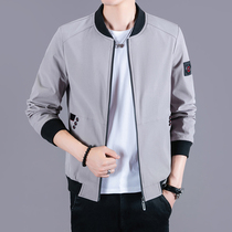 Spring and autumn thin fat plus size jacket Korean slim trend autumn mens coat teen top fat guy