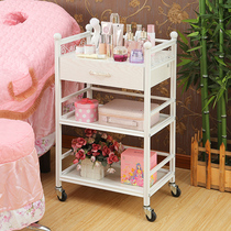 European beauty instrument cart three-layer with drawer beauty salon trolley tool shelf special clearance