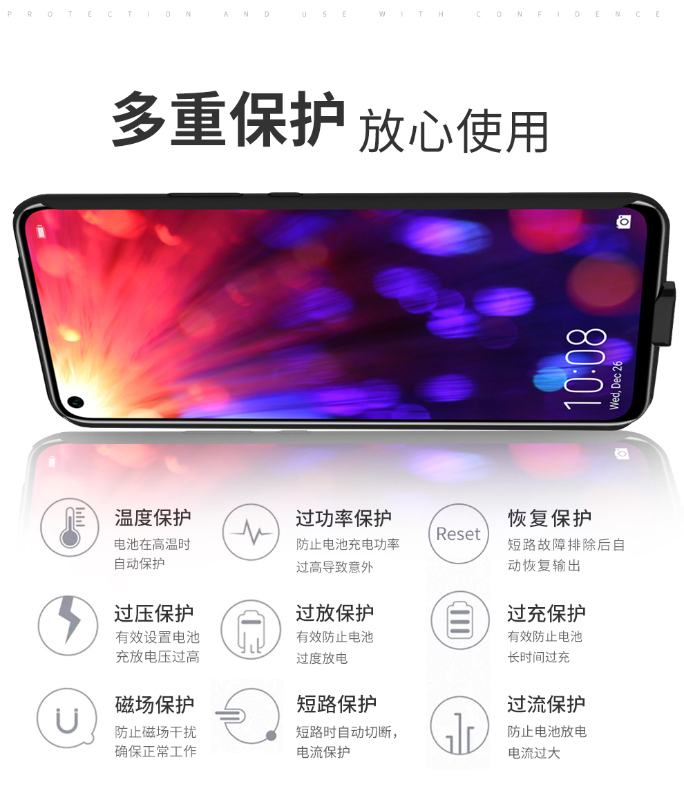 Huawei Glory V20 sạc Po Clip NOVA4 / nova4e Huawei magic2 sạc Po pin clip 9 thưởng thức không dây sạc điện thoại di động điện thoại vỏ sạc nhanh - Ngân hàng điện thoại di động sạc dự phòng xiaomi 20000mah gen 
