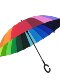 彩虹伞24骨长柄伞超大号自动女防水套礼品雨伞定制logo广告伞印字
