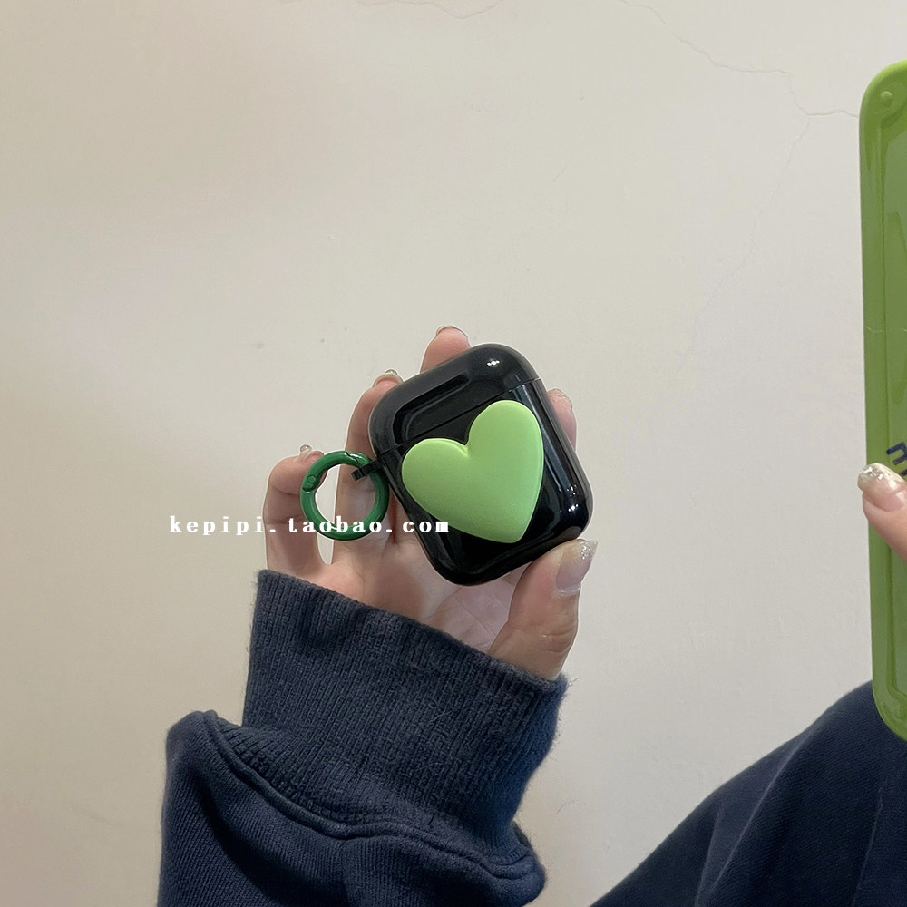 Minimalist Green Caring to apply airpods Headset Protective Sleeves 1 2 Generations Generic Apple New 3 Generation Wireless Bluetooth Pro