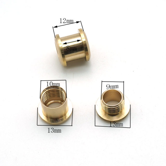 Pure brass eyelet air eye thread live buckle leather luggage accessories pure copper flat curved screw mouth ring buckle