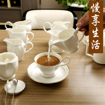 Bone china pure white sugar cylinder Milk cylinder Milk tank Disposable bagged sugar tank Simple and convenient sugar box Coffee supporting appliances