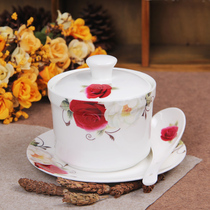 Bone China stew Cup soup cup ceramic with lid tonic soup bowl stew jar water cup small stew Cup birds nest soup pot pot stew ceramic soup ceramic