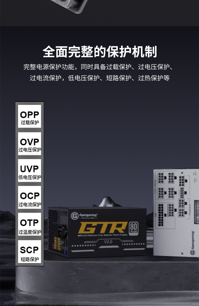Электропитание для ПК 艾湃电竞a650w/750w/850w金牌全模组桌上型电脑电脑主机白色电源1000w Apexgaming