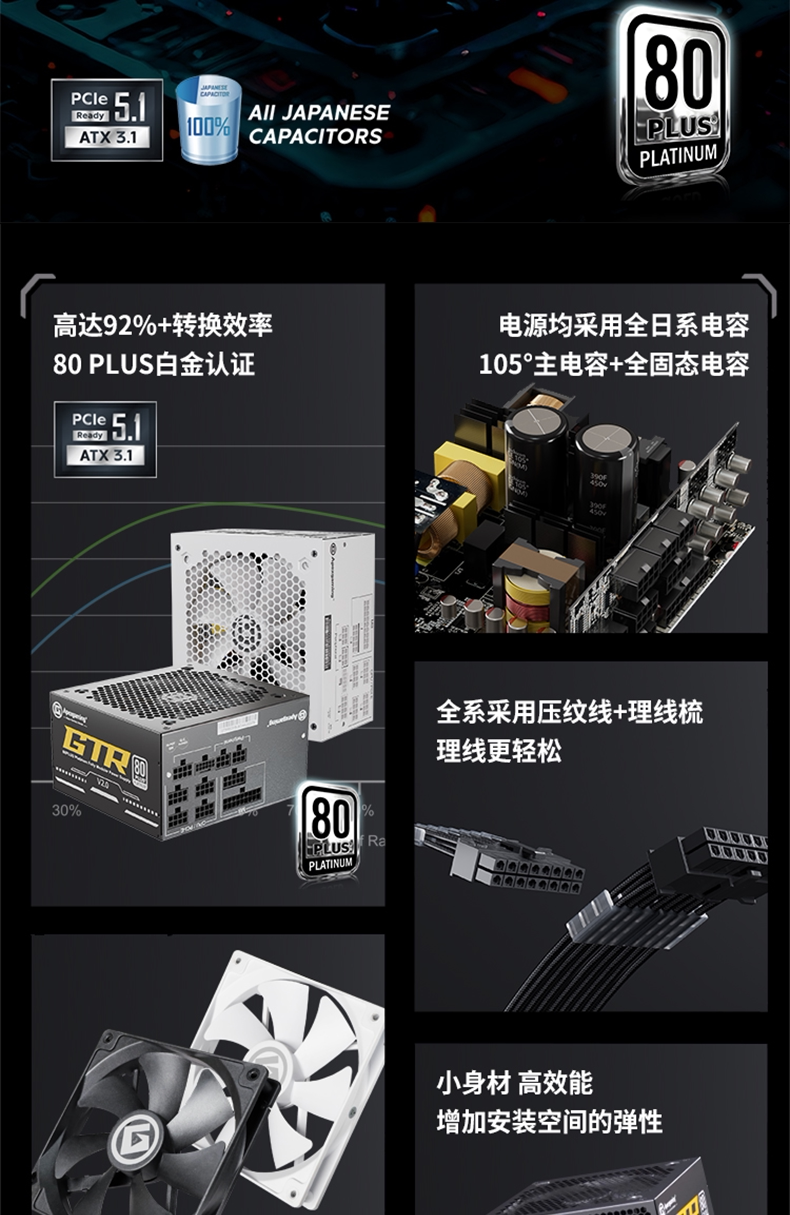 Электропитание для ПК 艾湃电竞a650w/750w/850w金牌全模组桌上型电脑电脑主机白色电源1000w Apexgaming