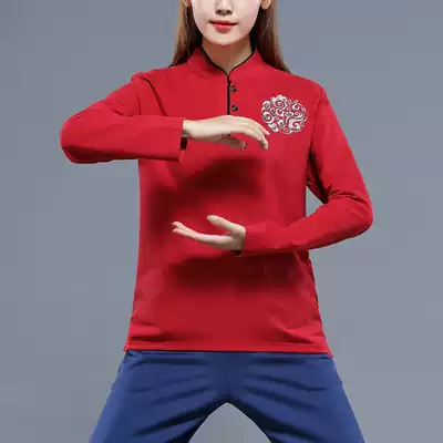 Taiji clothing women's summer thin short sleeve T-shirt practice pants men's practice clothing martial arts Taijiquan clothing cultural shirt