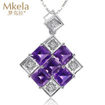 Mengkela 18K gold amethyst pendant purple astrolabe