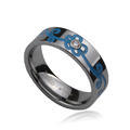 meng ke la tungsten ring blue-and-white