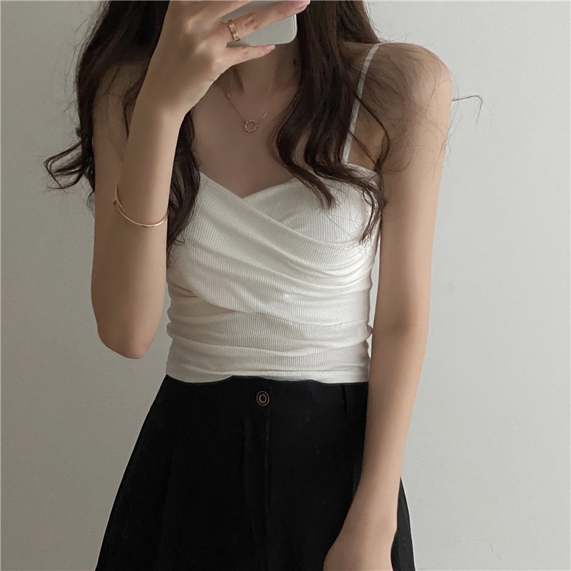 Summer Han Edition 2022 new style thin design cross - beauty interface with small hanging vest female wear