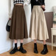 chic retro high waist skirt women's spring 2022 new slim midi skirt popular large swing A-line skirt