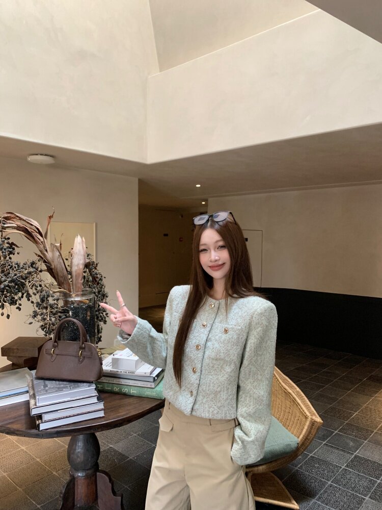 Короткое шерстяное пальто, осенняя куртка, лонгслив, в стиле Шанель, изысканный стиль, оверсайз для возраста 