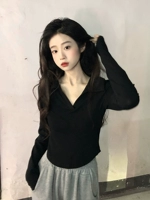 Черный лонгслив