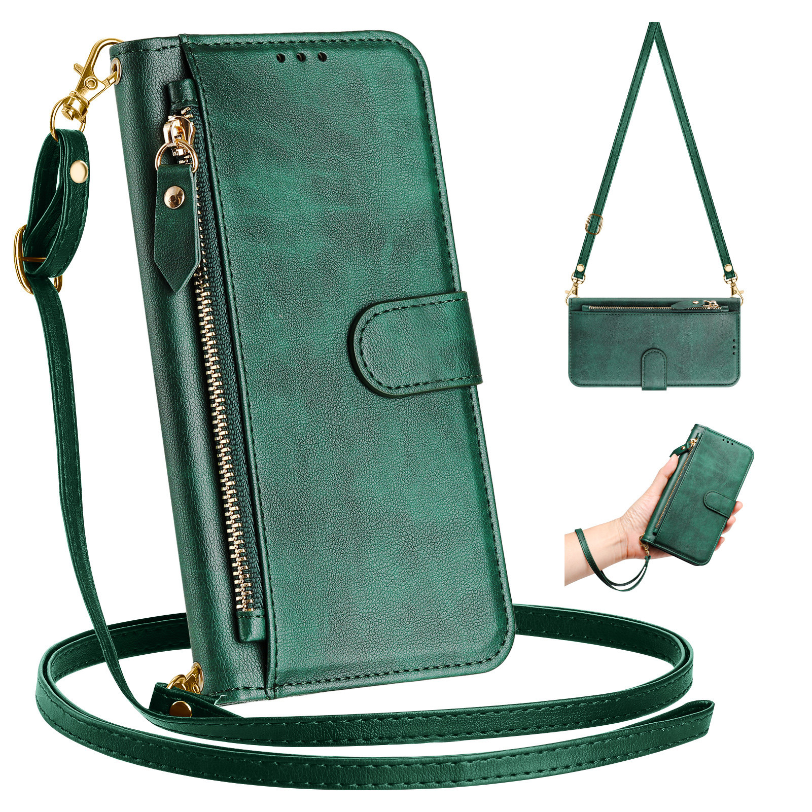 Zipper Wallet Flip Leather 12 Phone Case