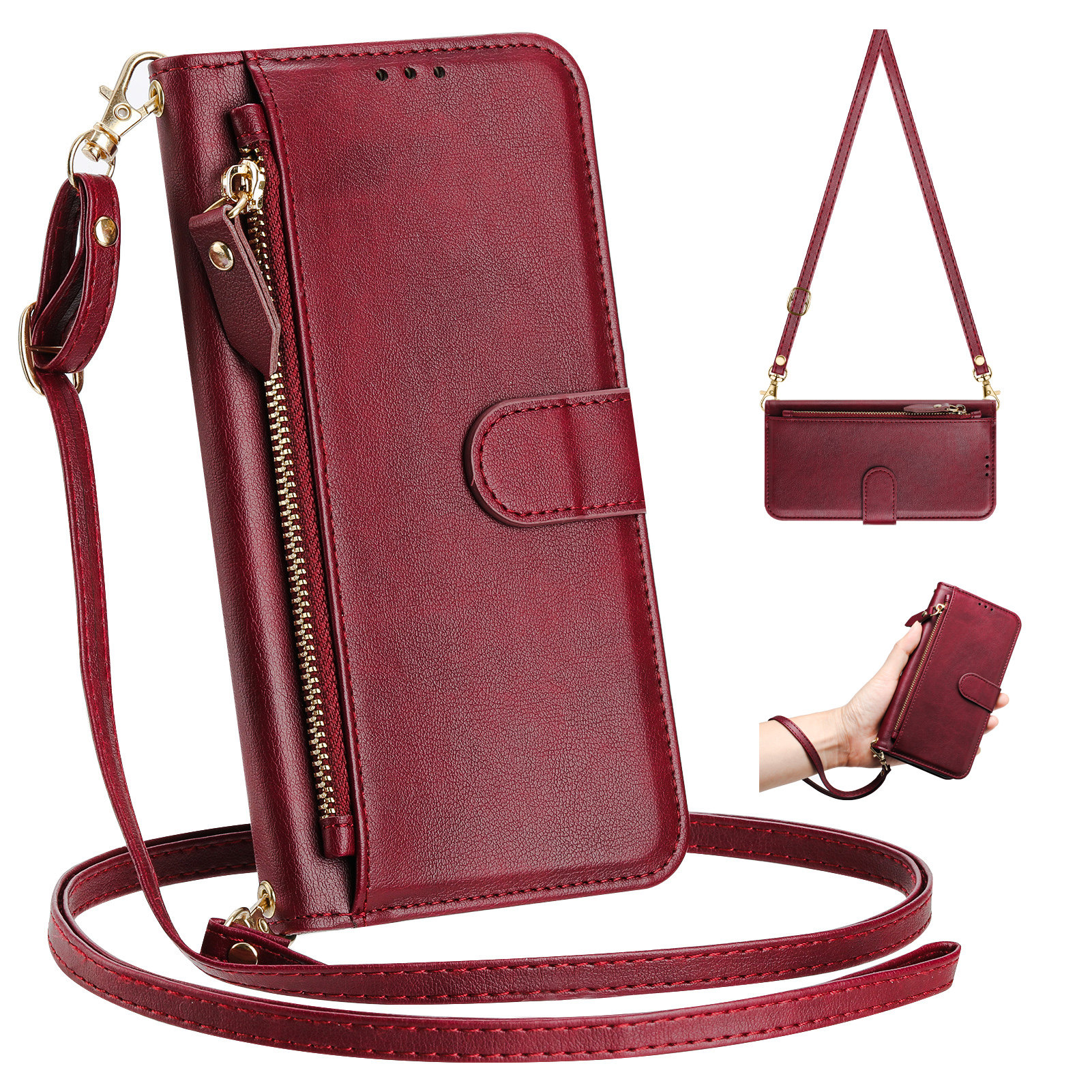 Zipper Wallet Flip Leather 12 Phone Case