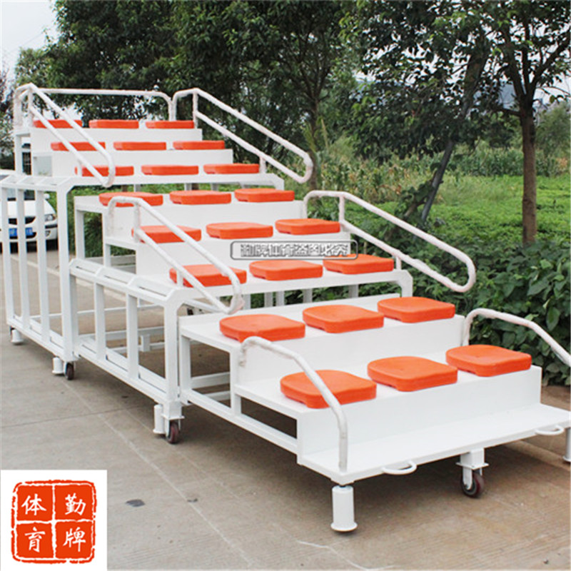 New factory direct sales track and field venues mobile telescopic end referee table timing table stand 24 seats