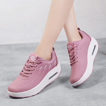  2021 summer new rocking shoes womens shoes thick-soled height-increasing sports shoes soft-soled mother shoes wedge-heeled middle-aged walking shoes